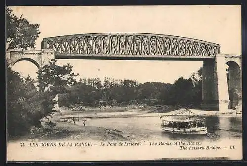 AK Rance, Le Pont de Lessard et bateau sur la rivière