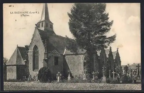 AK La Baussaine, L`église et le cimetière adjacents