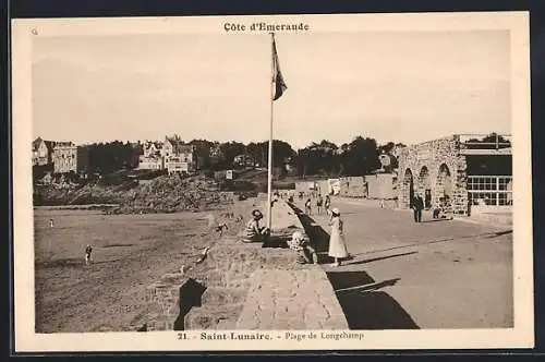 AK Saint-Lunaire, Plage de Longchamp sur la Côte d`Émeraude