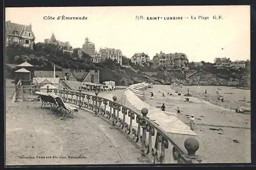 AK Saint-Lunaire, La Plage et Promenade à la Côte d`Émeraude