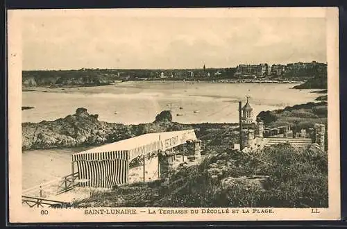 AK Saint-Lunaire, La Terrasse du Décollé et la Plage