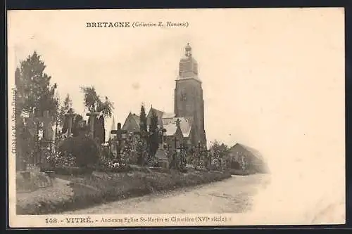 AK Vitré, Ancienne Église St-Martin et Cimetière (XVIe siècle)