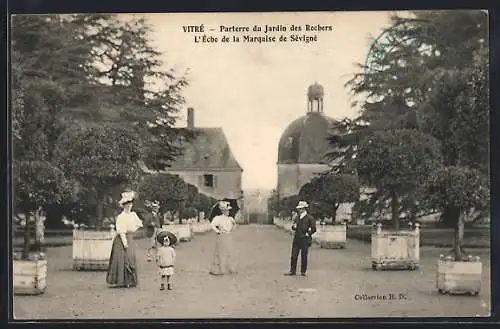 AK Vitré, Parterre du Jardin des Rochers, L`Écho de la Marquise de Sévigné