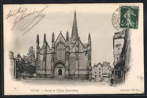 AK Vitré, Facade de l`Église Notre-Dame