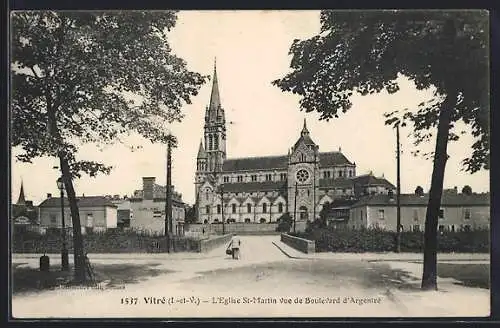 AK Vitré, L`Église St-Martin vue de Boulevard d`Argentré