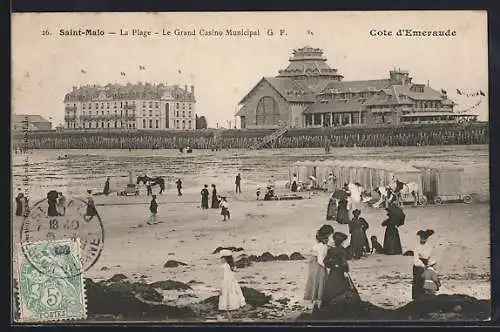 AK Saint-Malo, La Plage et le Grand Casino Municipal sur la Côte d`Émeraude