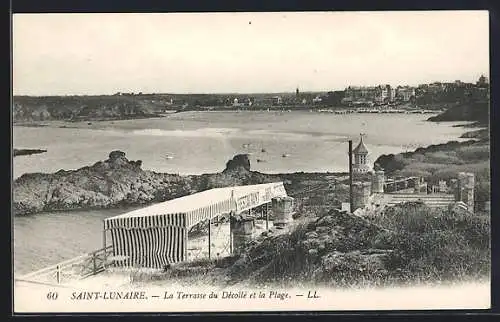 AK Saint-Lunaire, La Terrasse du Décollé et la Plage