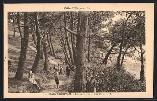 AK Saint-Servan, Promenade boisée des Corbières sur la Côte d`Émeraude