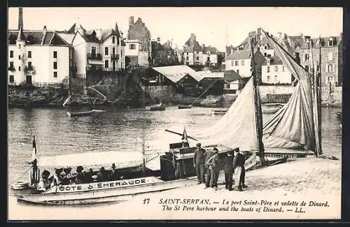 AK Saint-Servan, le port Saint-Père et vedette de Dinard