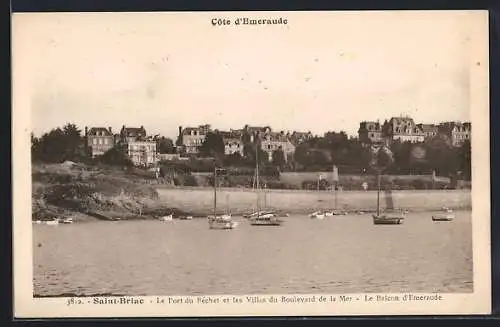 AK Saint-Briac, Le Port du Fréchet et les Villas du Boulevard de la Mer, Le Balcon d`Émeraude