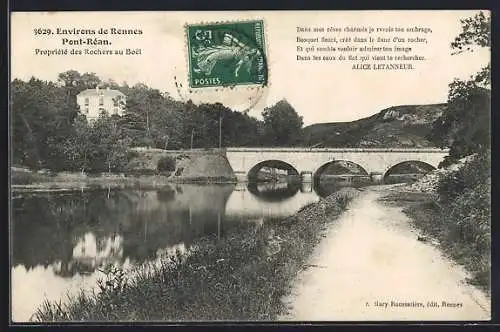 AK Pont-Réan, Propriété des Rochers au Boël et pont au bord de l`eau