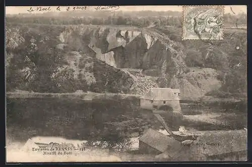 AK Rennes, Vue des Moulins du Boël et de la carrière adjacente