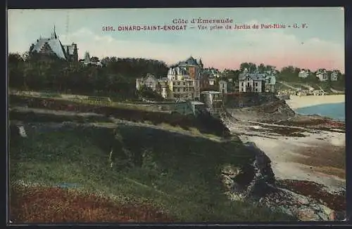 AK Dinard-Saint-Énogat, Vue prise du Jardin de Port-Riou