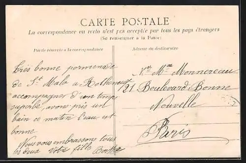 AK Rothéneuf, Vue du rivage et des maisons sur les rochers