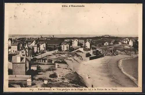 AK Rothéneuf, Vue générale de la Plage du Val à la Pointe de la Varde