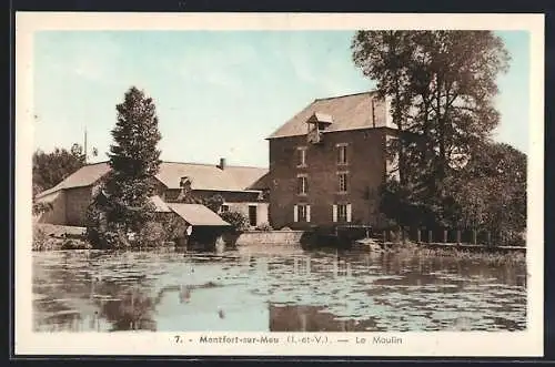 AK Montfort-sur-Meu, Le Moulin et son étang paisible