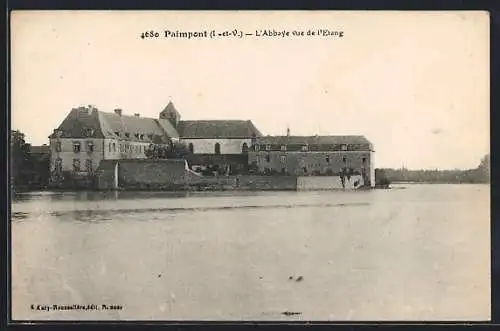 AK Paimpont, L`Abbaye vue de l`Étang