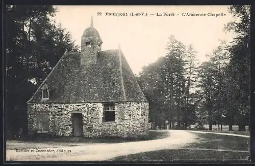 AK Paimpont, La Forêt, L`Ancienne Chapelle dans la nature boisée