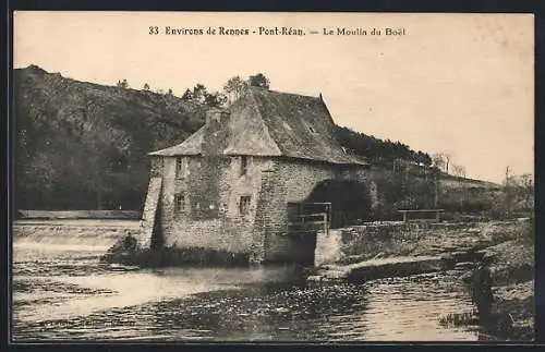 AK Pont-Réan, Le Moulin du Boël au bord de la rivière