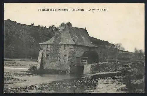 AK Pont-Réan, Le Moulin du Boël sur la rivière avec paysage environnant