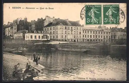 AK Redon, Abreuvoir, Quai de Brest