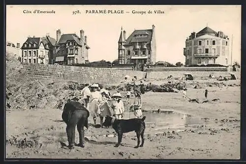 AK Paramé-Plage, Groupe de Villas et scène de plage animée