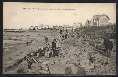 AK Paramé, La Digue après la marée des 22 et 23 Octobre 1905