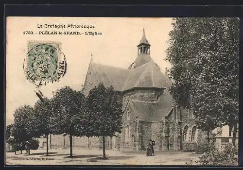 AK Plélan-le-Grand, L`Église pittoresque en Bretagne