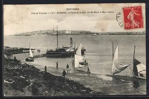 AK Dinard, la Cale et le Bac de St-Malo à Mer basse