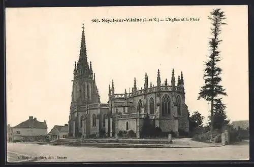 AK Noyal-sur-Vilaine, L`Église et la Place