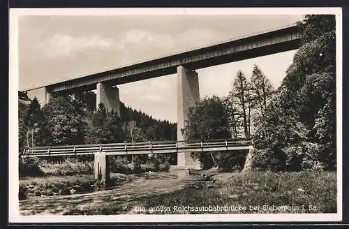 AK Reichsautobahnbrücke im Muldental bei Siebenlehn