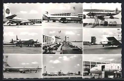 AK Wien, Motive vom Flughafen, Flugzeuge von Pan American, Middle East Airlines, Royal Dutch Airlines