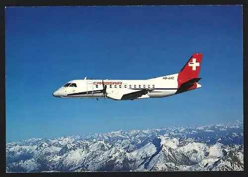 AK Saab-Fairchild 340 Cityliner im Flug, Crossair Fluggesellschaft