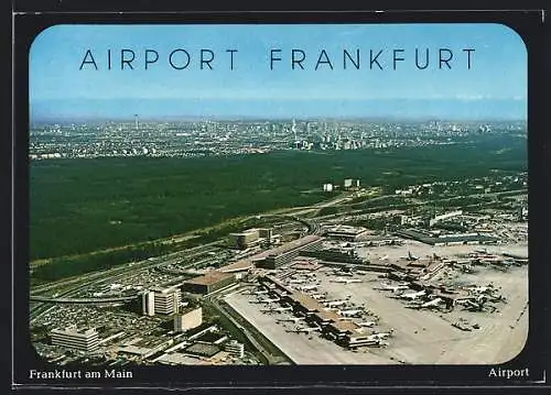 AK Frankfurt, Flughafen, Gesamtansicht vom Flugzeug aus