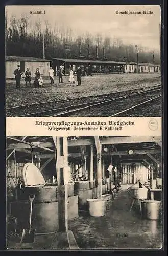 AK Bietigheim /Württemberg, Kriegsverpflegungs-Anstalten, Anstalt I, Geschlossene Halle, Küche