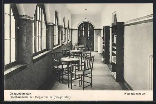 AK Oberhambach / Bergstrasse, Odenwaldschule, Partie im Kinderleseraum