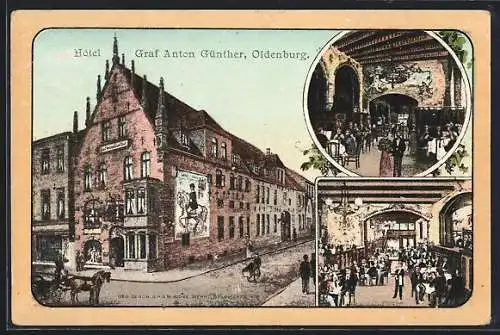 AK Oldenburg / O., Hotel Graf Anton Günther mit Innenansichten