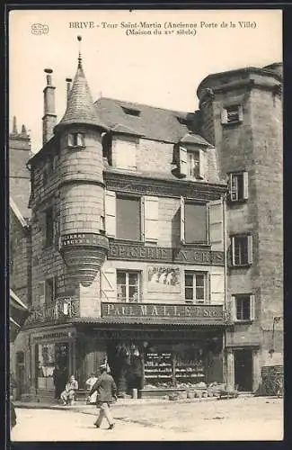 AK Brive, Tour Saint-Martin (Ancienne Porte de la Ville) et maison du XVe siècle