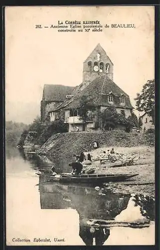 AK Beaulieu, Ancienne église paroissiale du XIe siècle au bord de la rivière