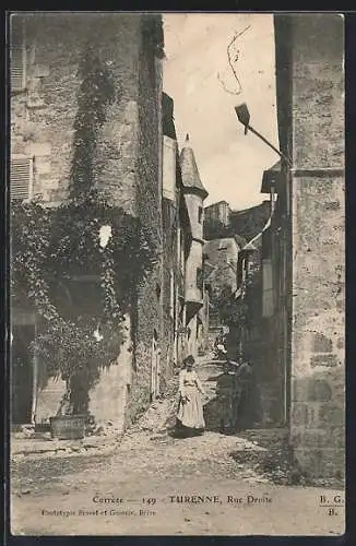 AK Turenne, Rue Droite animée avec passants