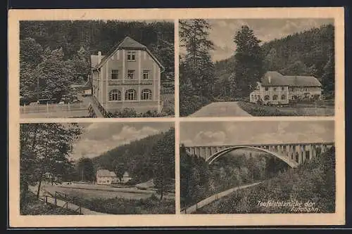 AK Schleifreisen, Ortsansichten, Teufelstalbrücke der Reichsautobahn