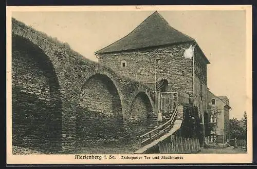 AK Marienberg i. Sa., Zschopauer Tor Stadtmauer