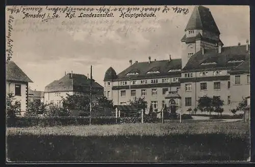 AK Arnsdorf i. Sa., Kgl. Landesanstalt, Hauptgebäude