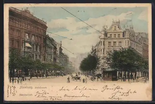 AK Hamburg-St.Georg, Strassenpartie am Steindamm