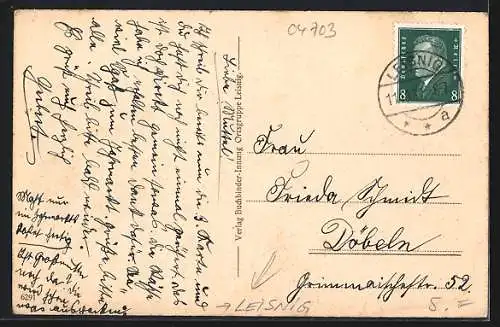 AK Leisnig, Marktplatz mit Autos