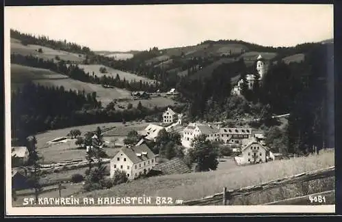 AK St. Kathrein am Hauenstein, Ortspartie mit Kirche