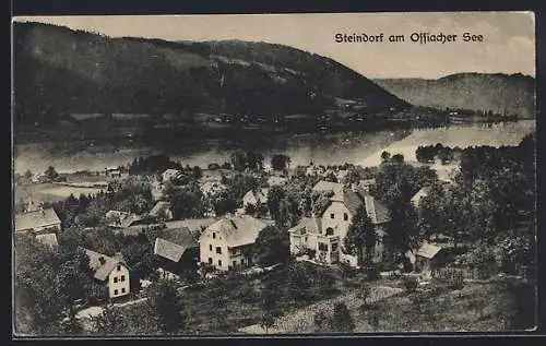 AK Steindorf am Ossiacher See, Teilansicht mit Bergen