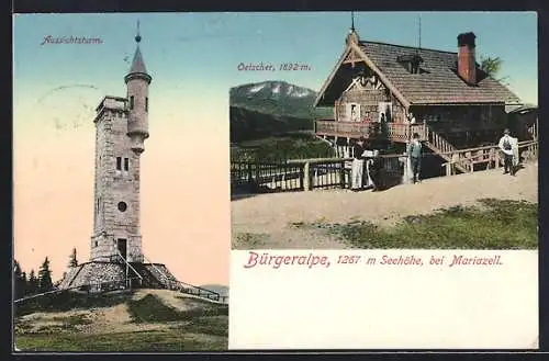 AK Mariazell, Bürgeralpe, Aussichtsturm, Oetscher