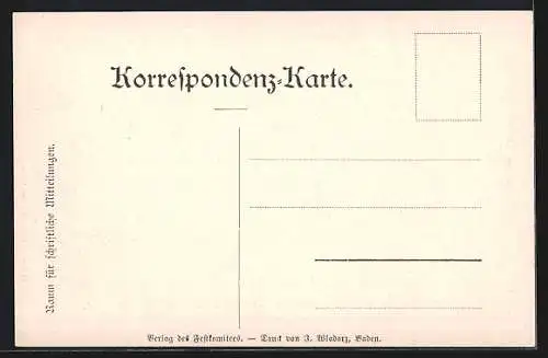 Künstler-AK Baden, Ankunft des Kaisers Franz II. und seiner Gemahlin 1914