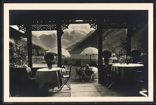 AK Ferleiten, Gasthof Lukashäusl, Ausblick von der Terrasse